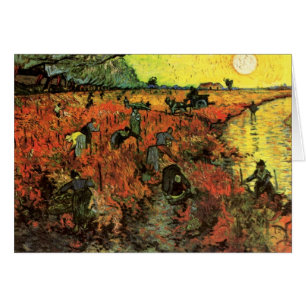 Cartão Van Gogh, O Vineyard Vermelho, Impressionismo Vint