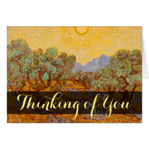 Cartão Van Gogh Olive Trees Yellow Sun Sky