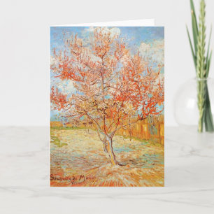 Cartão Van Gogh Pink Peach Tree in Blossom Greeting Card