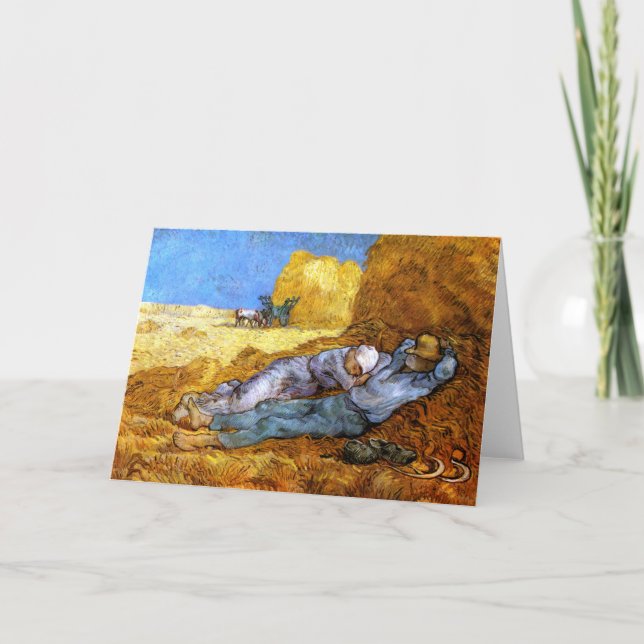 Cartão Van Gogh: Resto do meio-dia do trabalho (Frente)