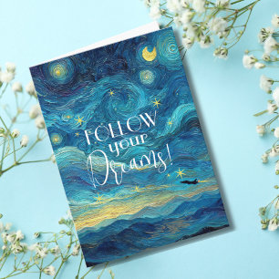 Cartão Van Gogh Siga Seu Sonho Avião Motivacional