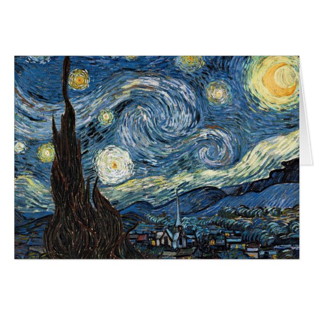 Cartão Van Gogh Starry Night (Frente Horizontal)