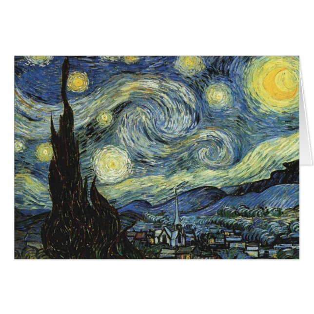 Cartão Van Gogh Starry Night (Frente Horizontal)