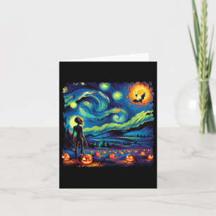 Cartão Van Gogh Starry Night Man Halloween Fall Pum