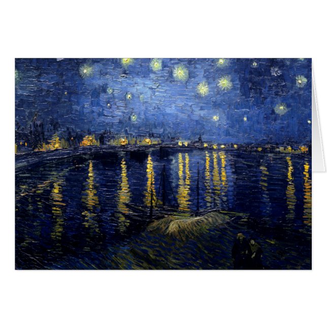 Cartão Van Gogh Starry Night Over Rhone (Frente Horizontal)