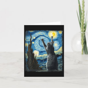 Cartão Van Gogh Starry Night Style Artístico Russo Azul