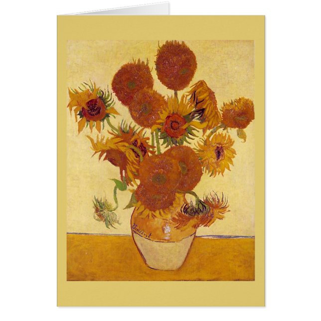 Cartão Van Gogh Sunflower (F454) Vintage Fine Art (Frente)