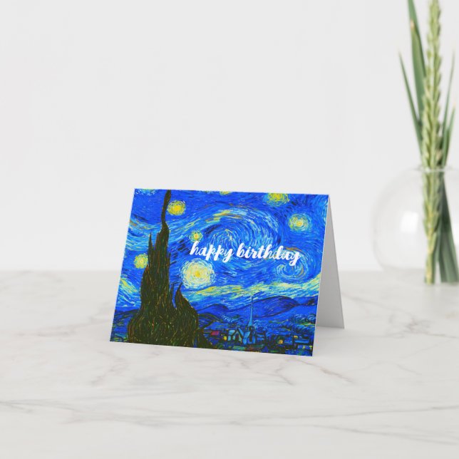 Cartão VAN GOGH "The Starry Night" Classic Birthday (Frente)