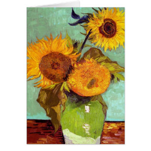 Cartão Van Gogh - Three Sunflowers In A Vase - Fine Art