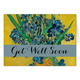 Cartão Van Gogh Vase com irlandeses em amarelo