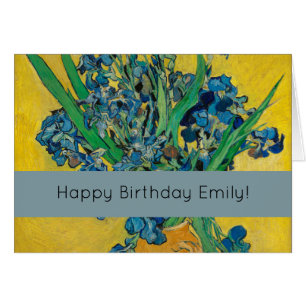Cartão Van Gogh Vase com irlandeses em amarelo