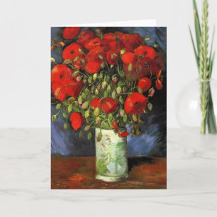 Cartão Van Gogh Vase com papagaios vermelhos, Vintage Fin