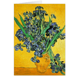 Cartão Van Gogh - Vaso com Íris Fundo Amarelo