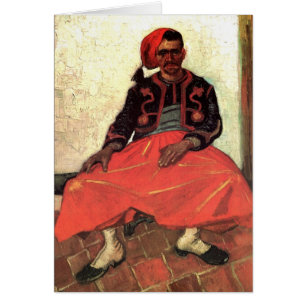 Cartão Van Gogh, Zouave Sentado, Arte Impressionista Vint