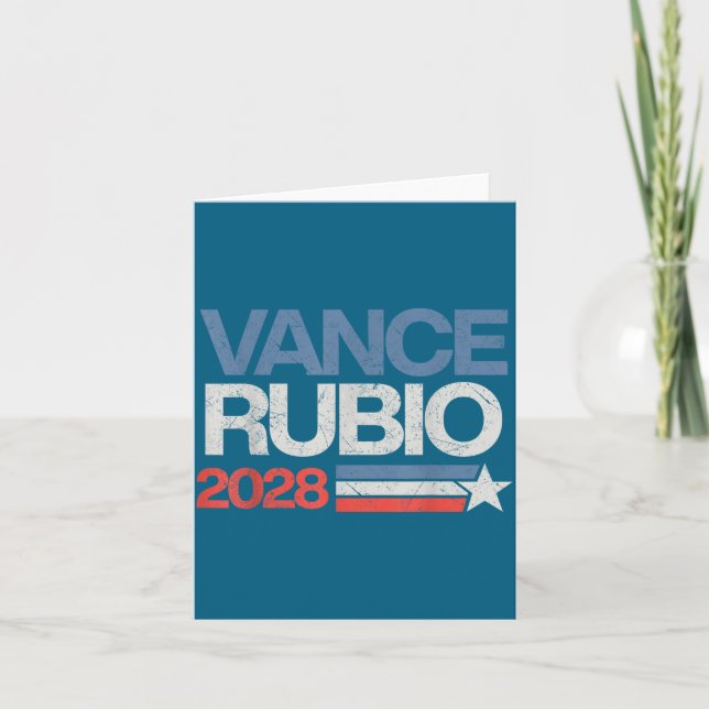 Cartão Vance Rubio 2028 Presidente Jd Vance Marco Rubio E (Frente)