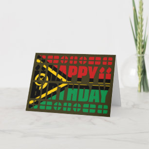 Cartão Vanuatu Flag Birthday Card