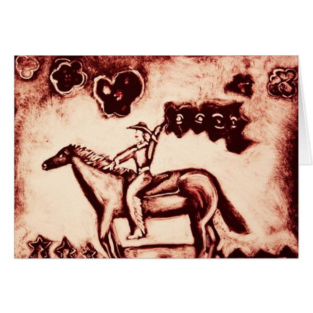 Cartão Vaqueira com bandeira da flor (Frente Horizontal)