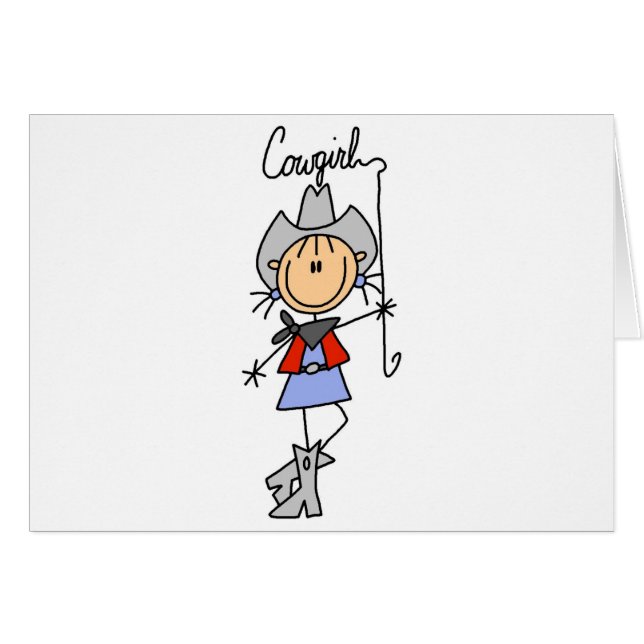 Cartão Vaqueira com camiseta e presentes do laço (Frente Horizontal)