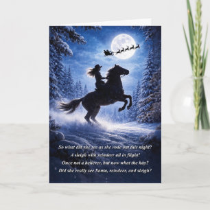 Cartão Vaqueira Country Western com Papai Noel no Natal