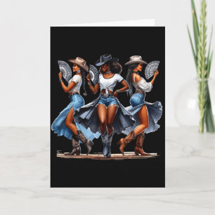 Cartão Vaqueira Ocidental Afro Mulheres Negras Histórias