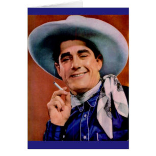 Cartão vaqueiro bonito com cigarro