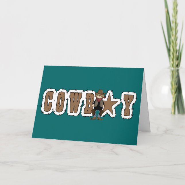 Cartão Vaqueiro Congrats - trabalho ou promoção nova (Frente)