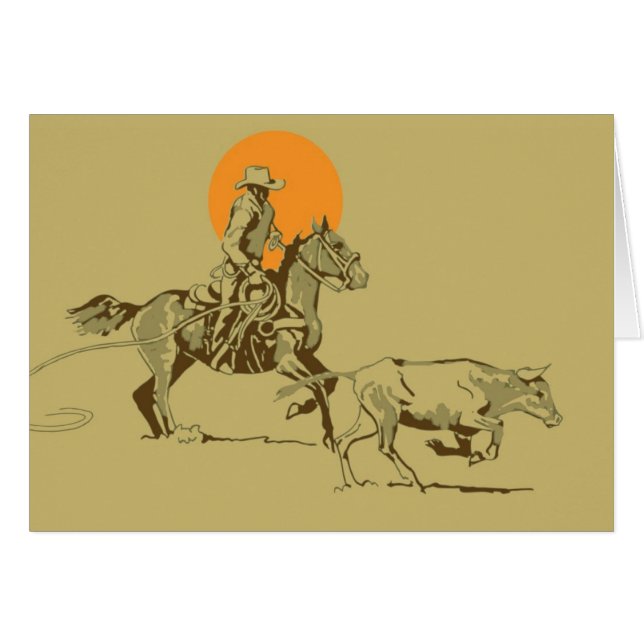 Cartão Vaqueiro ocidental selvagem no trabalho (Frente Horizontal)