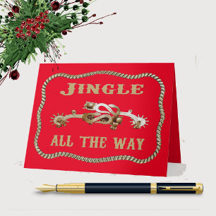 Cartão Vaqueiro Ocidental Spurs Jingle Durante Todo O Nat