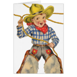Cartão Vaqueiro pequeno com Lariat
