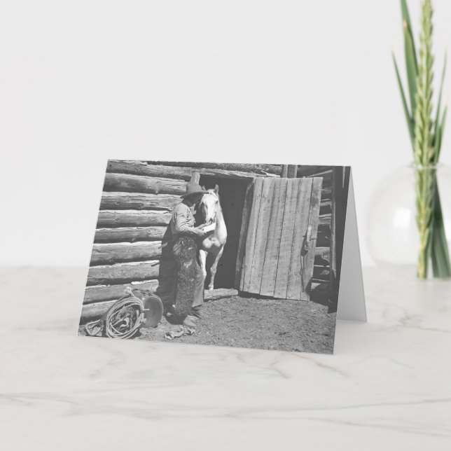 Cartão Vaqueiro que lê uma letra (Frente)