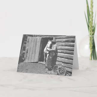 Cartão Vaqueiro que lê uma letra