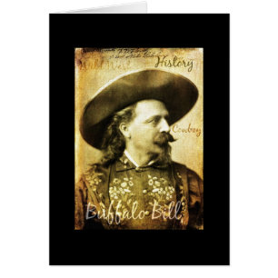 Cartão Vaqueiro vestido poço de Buffalo Bill