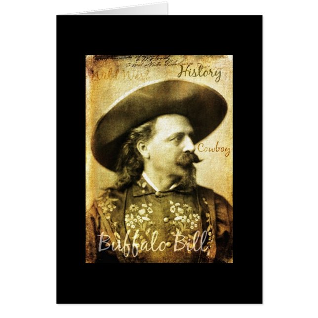Cartão Vaqueiro vestido poço de Buffalo Bill (Frente)