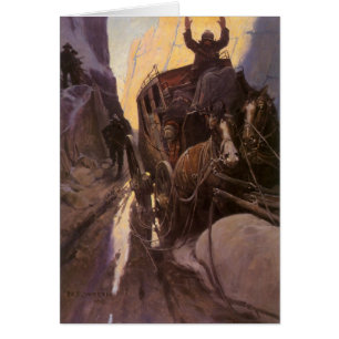 Cartão Vaqueiros Vintage, Segurem no Canyon por NC Wyeth