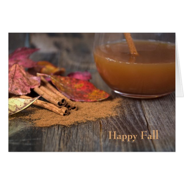 Cartão varas de canela e sidra de maçã (Frente Horizontal)