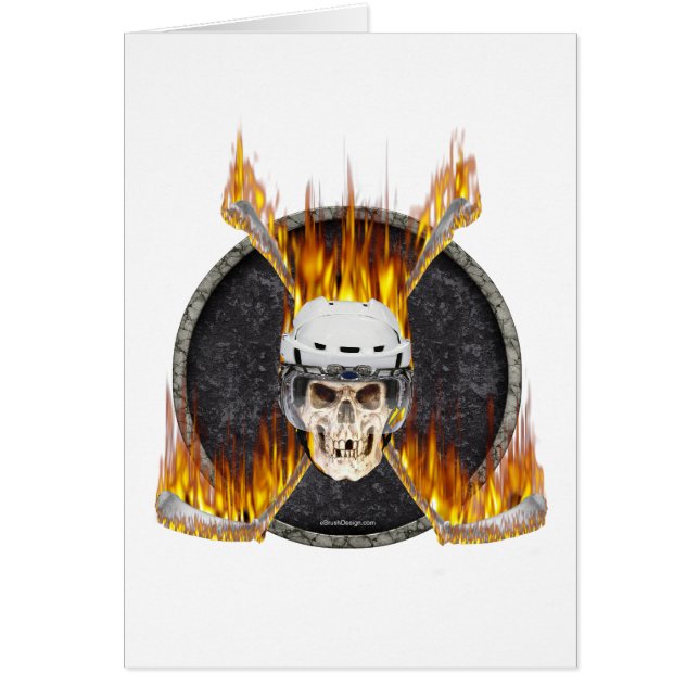 Cartão Varas de hóquei ardentes (Frente)