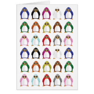 Cartão Variedade de pinguins