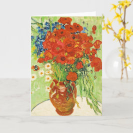 Cartão Vase com Cornflower e Poppies, Van Gogh