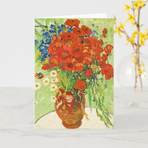 Cartão Vase com Cornflower e Poppies, Van Gogh