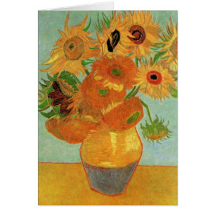 Cartão Vase com doze girassóis por Vincent van Gogh