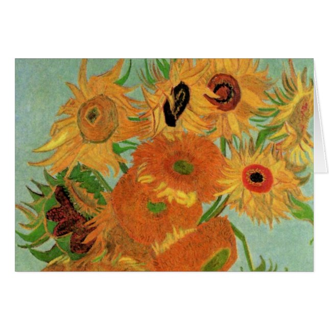 Cartão Vase com doze girassóis por Vincent van Gogh (Frente Horizontal)