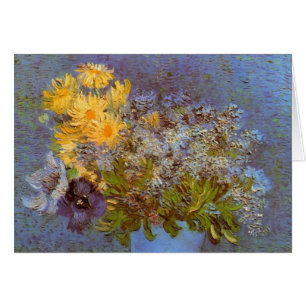 Cartão Vase com Lilacs e Daisies por Vincent van Gogh