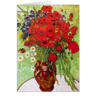 Cartão Vase com margaridas e papagaios, Van Gogh