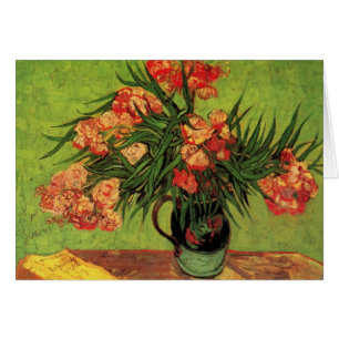 Cartão Vase com Oleanders e Livros de Vincent van Gogh