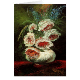 Cartão Vase com Peonies por Vincent van Gogh