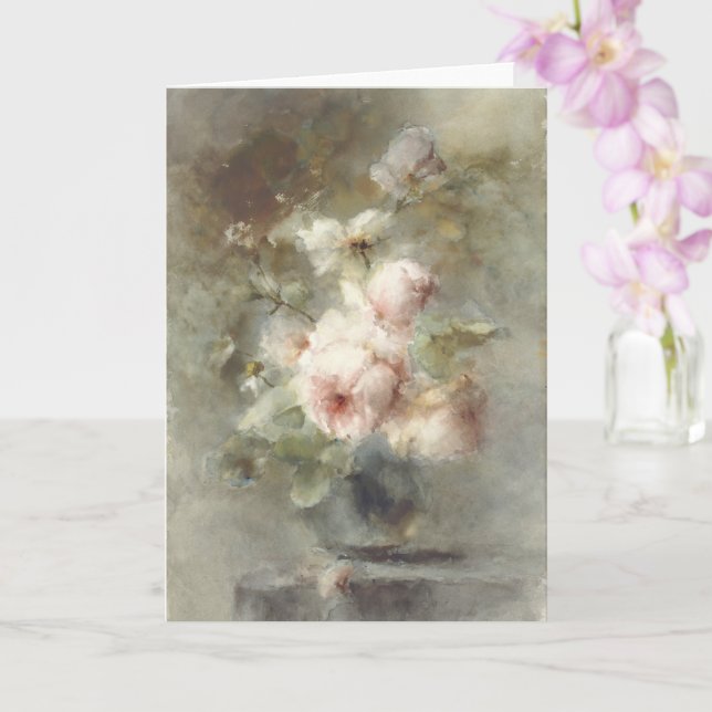 Cartão Vase com rosas (Orquídea)