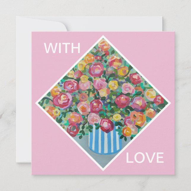 Cartão Vase da placa rosa (Frente)