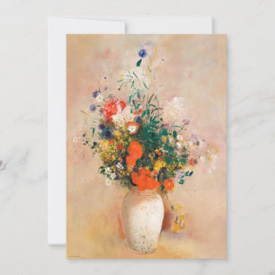 Cartão Vase de Flores por Redon de Impressionista Poste