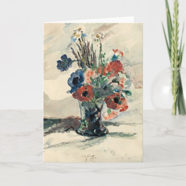 Cartão Vase mit Blumen | Lovis Corinth (Frente)