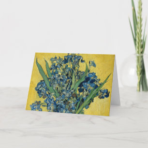 Cartão Vase with Irises by Van Gogh - Still Life